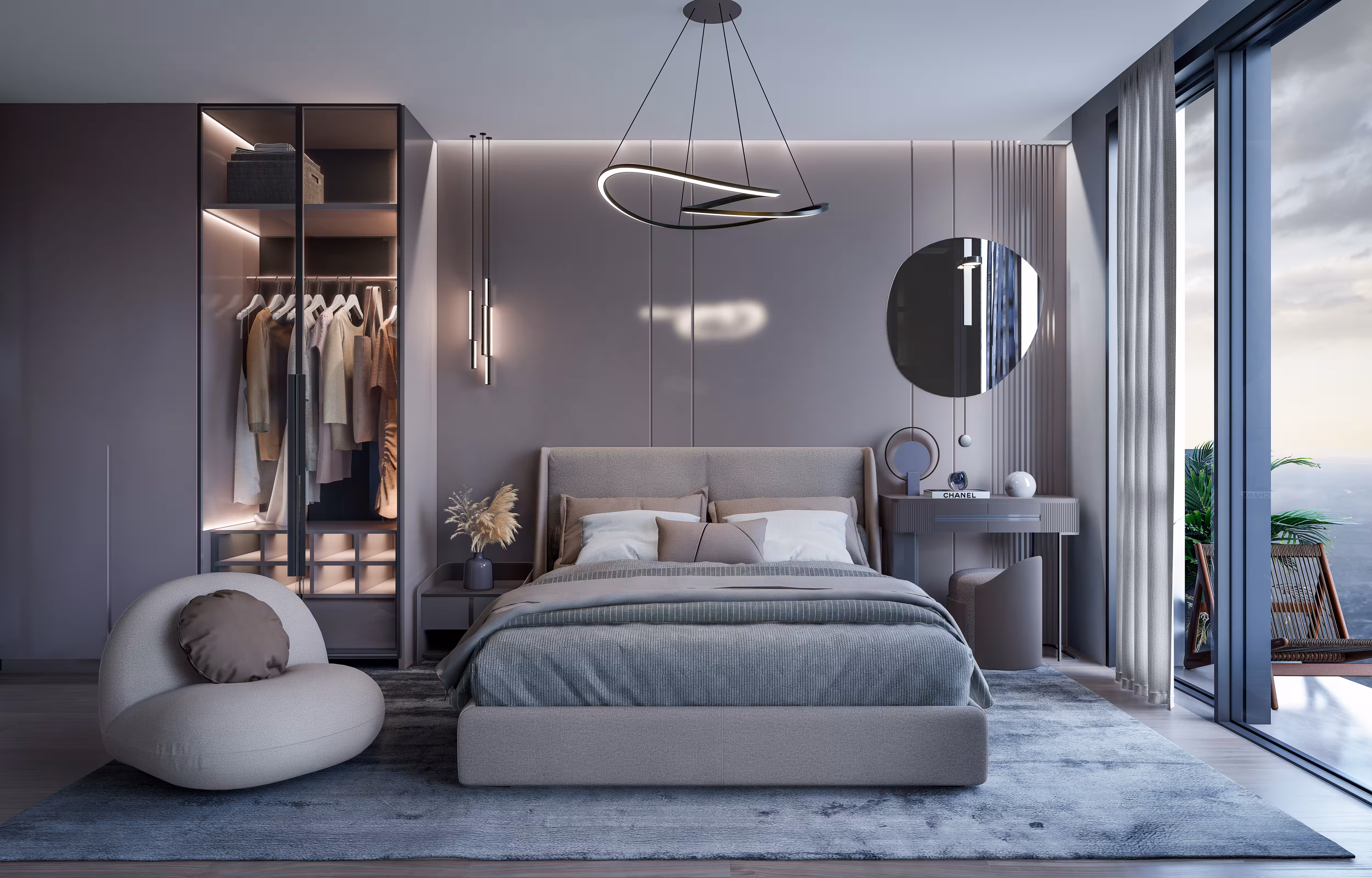 Valory Güneşli 2+1 apartment main bathroom — glass shower cabin, LED illuminated vanity unit and modern premium details.