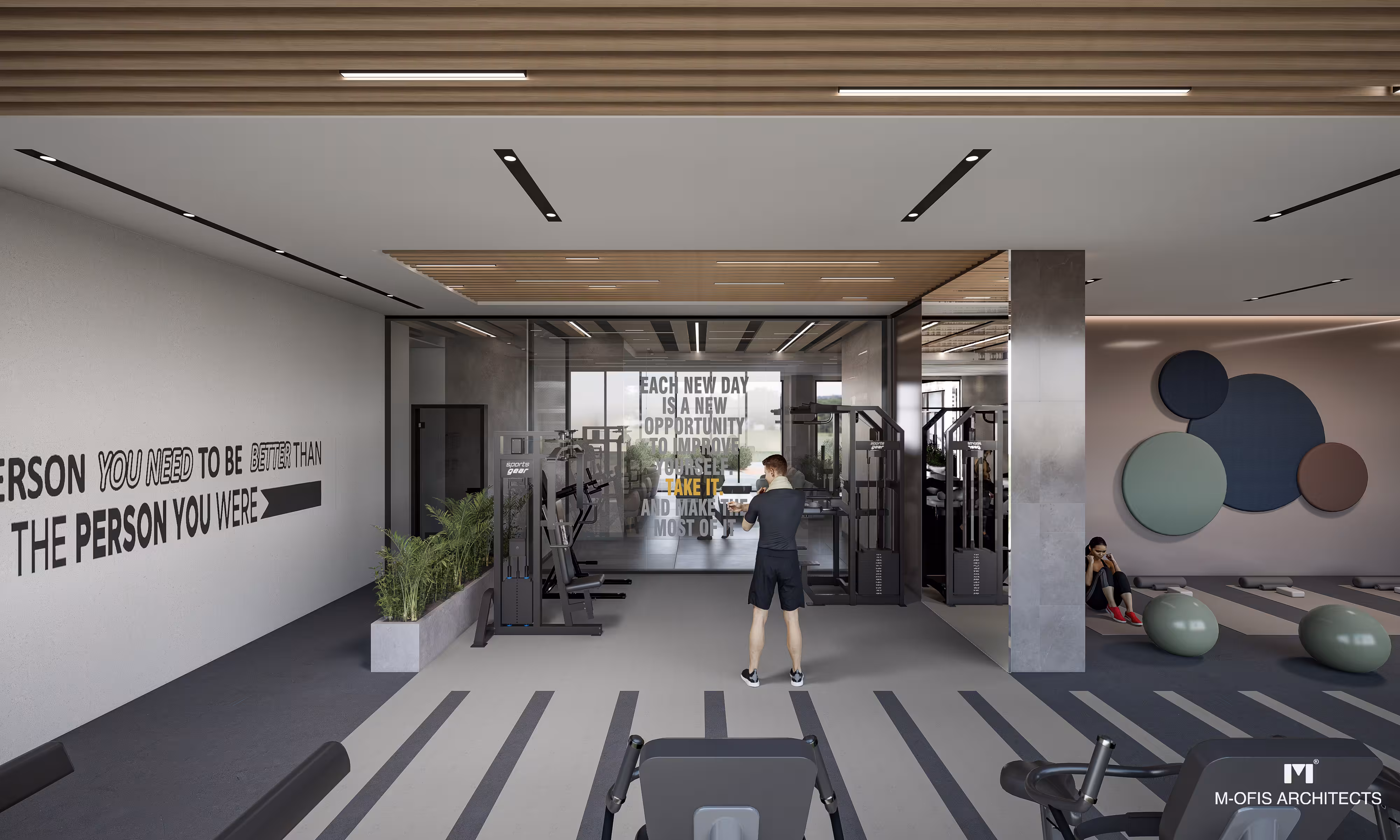 Valory Güneşli fitness center - professional gym equipment, motivational wall graphics and modern design for healthy lifestyle