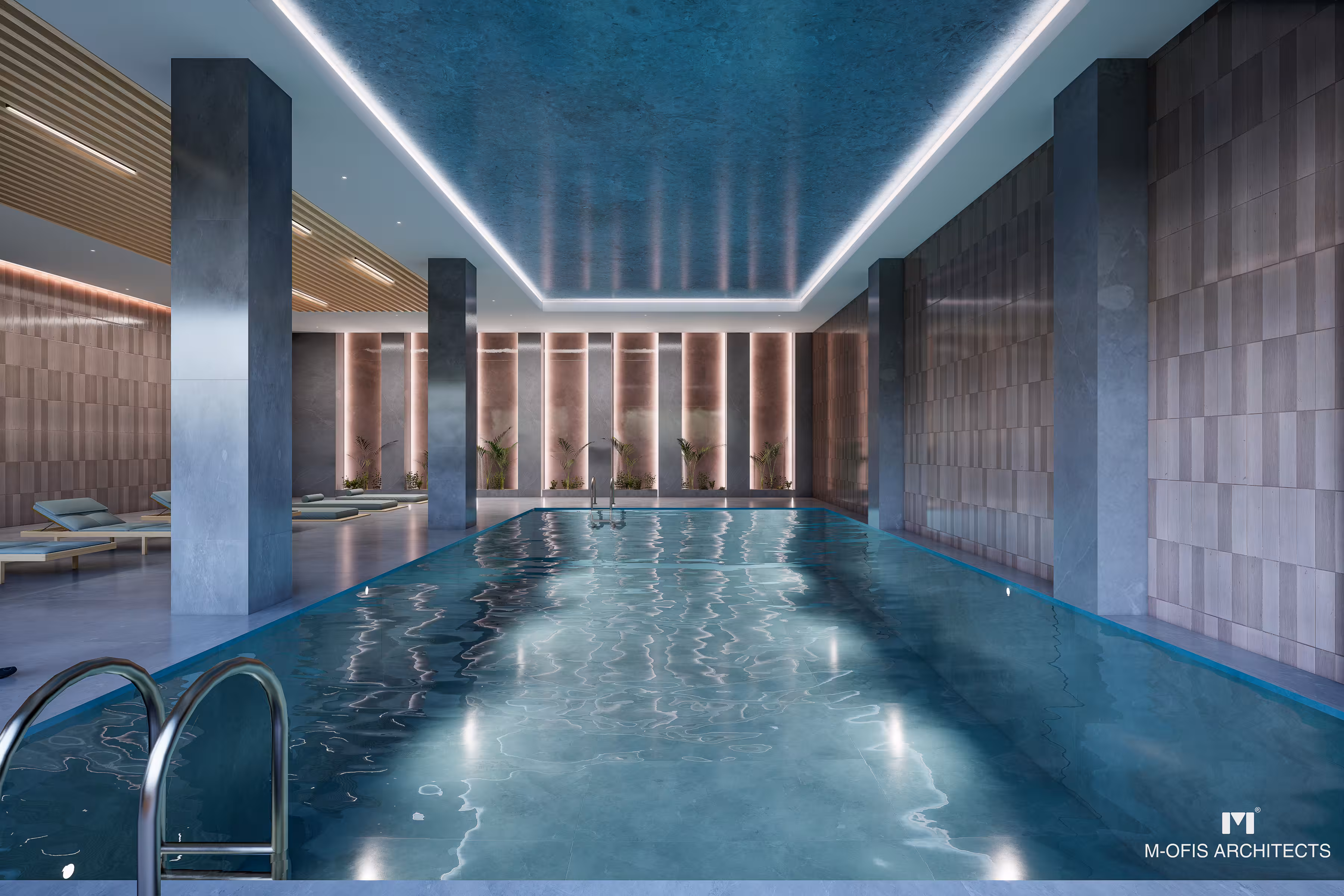 Valory Güneşli swimming pool and spa area - thermal design, special lighting and relaxing atmosphere in wellness center